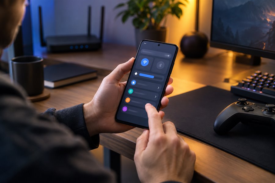Android设备安装与游戏网络检查主题照片