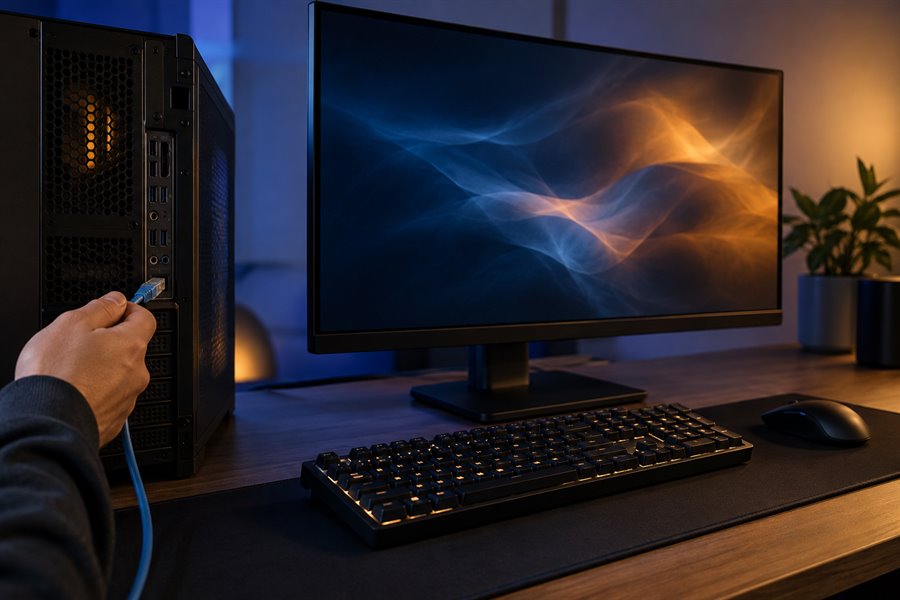 Windows设备安装与游戏网络检查主题照片