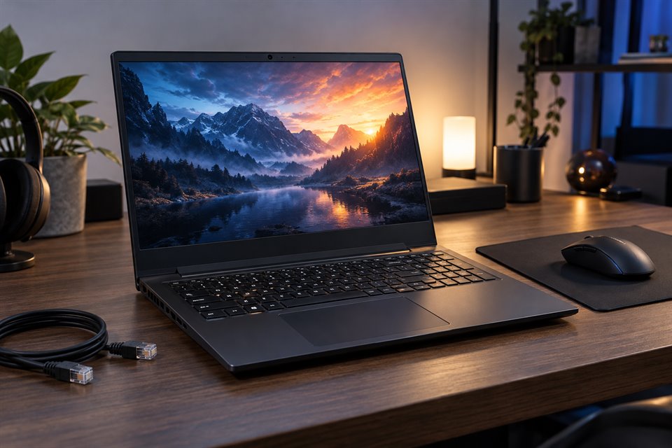 Windows 游戏电脑、键盘与网络连接准备桌面